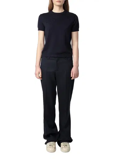 Zadig & Voltaire Women's Bully Stars Short-Sleeve Sweater - Encre - Size Small | Thumbnail 2 Zadig & Voltaire Women's Bully Stars Short-Sleeve Sweater - Encre - Size Small | Thumbnail 2