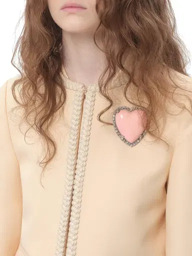 Valentino Garavani Women's Coeur Hyperbole Brooch in Swarovski Crystals - Palladium Pink | Thumbnail 2