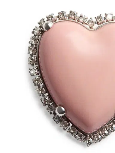 Valentino Garavani Women's Coeur Hyperbole Brooch in Swarovski Crystals - Palladium Pink | Thumbnail 3