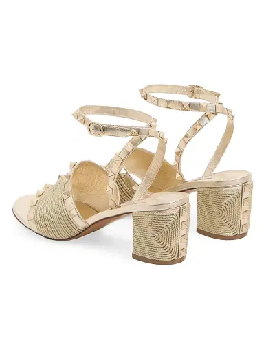Valentino Garavani Women's Rockstud Sandals in Laminated Nappa 60MM - Platinum - Size 6 | Thumbnail 3 Valentino Garavani Women's Rockstud Sandals in Laminated Nappa 60MM - Platinum - Size 6 | Thumbnail 3