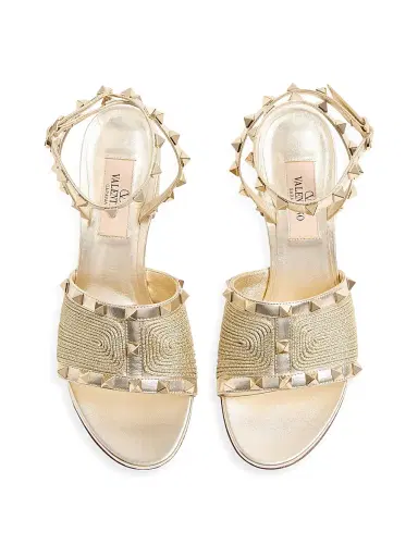 Valentino Garavani Women's Rockstud Sandals in Laminated Nappa 60MM - Platinum - Size 6 | Thumbnail 4 Valentino Garavani Women's Rockstud Sandals in Laminated Nappa 60MM - Platinum - Size 6 | Thumbnail 4