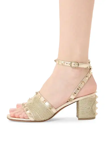 Valentino Garavani Women's Rockstud Sandals in Laminated Nappa 60MM - Platinum - Size 6 | Thumbnail 7 Valentino Garavani Women's Rockstud Sandals in Laminated Nappa 60MM - Platinum - Size 6 | Thumbnail 7