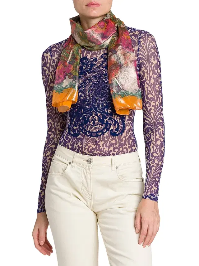 Women's Tosca Floral Silk Scarf - Stampafdobianco