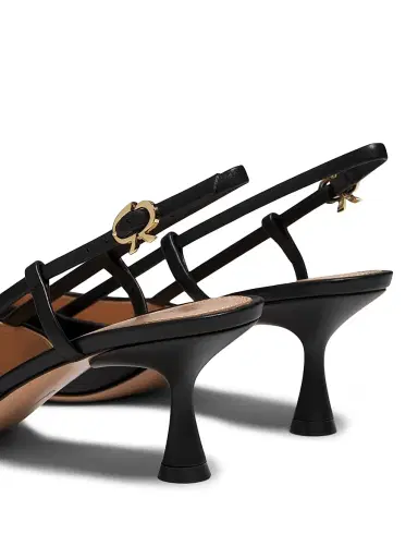 Gianvito Rossi Women's Ascent 55MM Leather Slingback Pumps - Black - Size 12 | Thumbnail 3