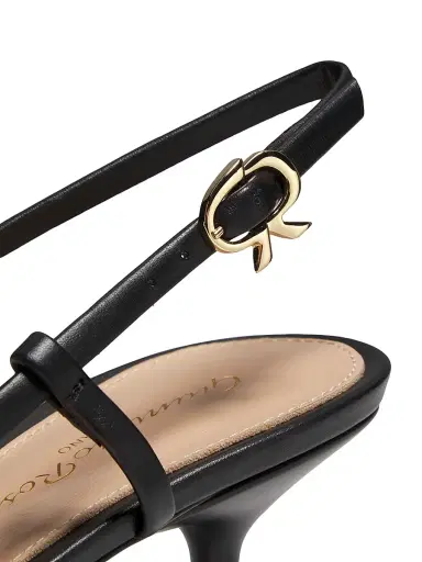 Gianvito Rossi Women's Ascent 55MM Leather Slingback Pumps - Black - Size 12 | Thumbnail 5