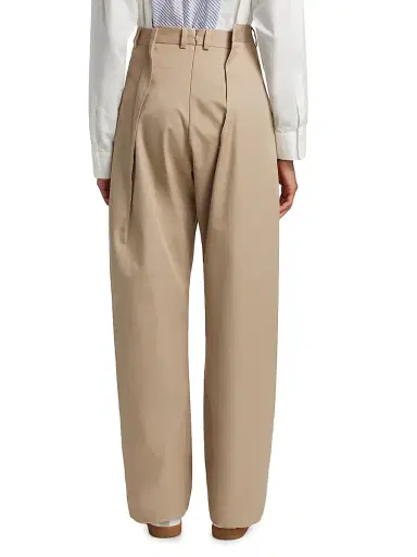 MM6 MAISON MARGIELA Women's Pleated Cotton Straight-Leg Pants | Thumbnail 5