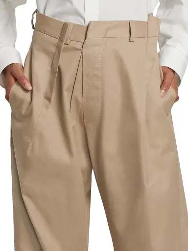 MM6 MAISON MARGIELA Women's Pleated Cotton Straight-Leg Pants | Thumbnail 6