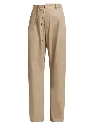 MM6 MAISON MARGIELA Women's Pleated Cotton Straight-Leg Pants | Thumbnail 1