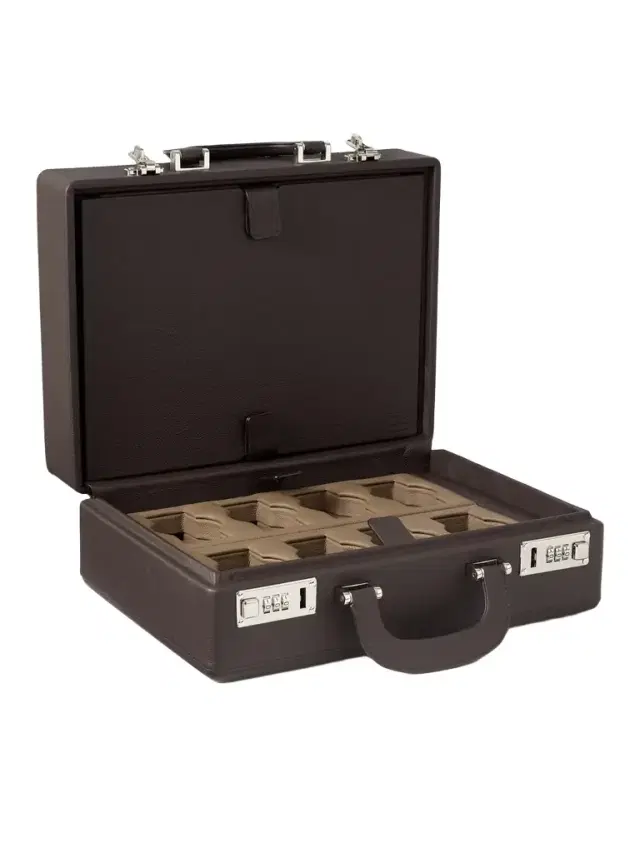 Valigetta Full-Grain Leather 16-Piece Travel Watch Case - Men