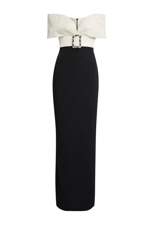 Safiyaa Abike Gown - Ivory Black