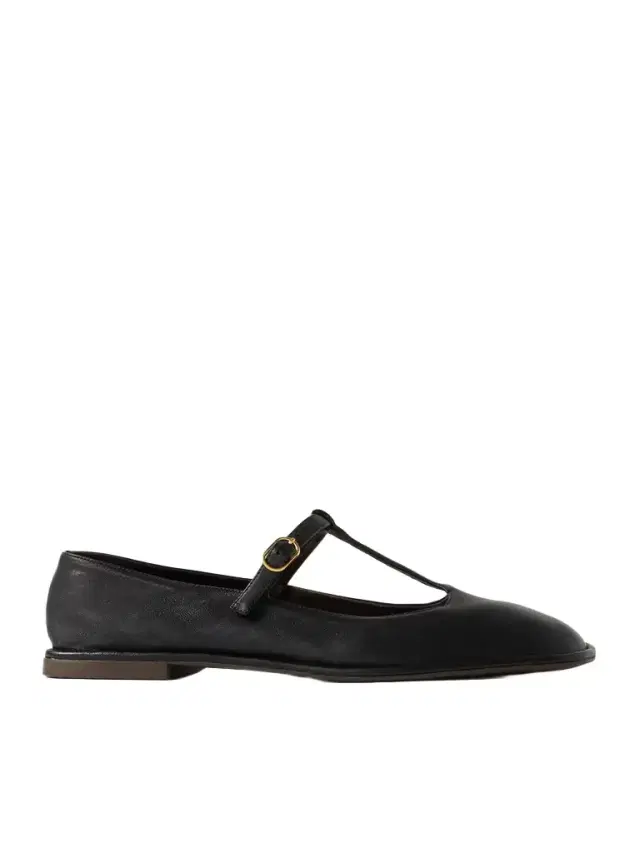 Leather Mary Jane Ballet Flats
