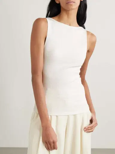 St. Agni Open-back Ribbed Stretch Organic Cotton-jersey Tank | Thumbnail 3 St. Agni Open-back Ribbed Stretch Organic Cotton-jersey Tank | Thumbnail 3