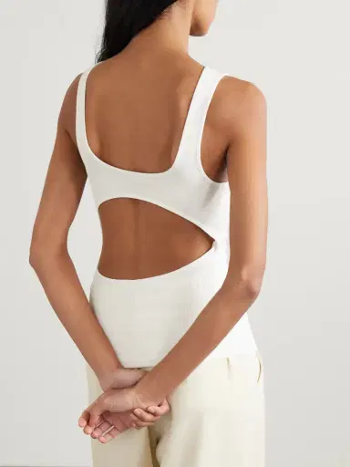 St. Agni Open-back Ribbed Stretch Organic Cotton-jersey Tank | Thumbnail 4 St. Agni Open-back Ribbed Stretch Organic Cotton-jersey Tank | Thumbnail 4