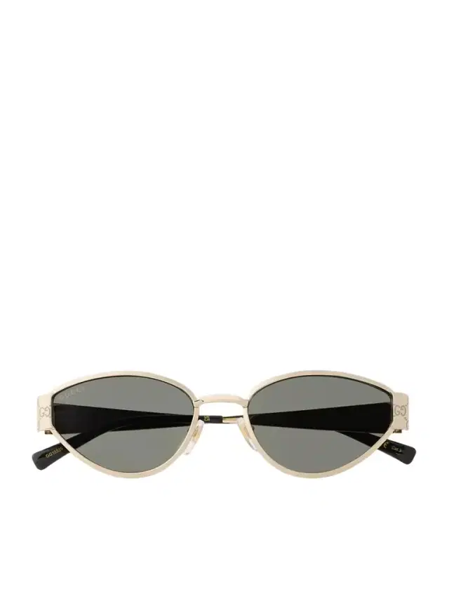 Cat-eye Gold-tone Sunglasses