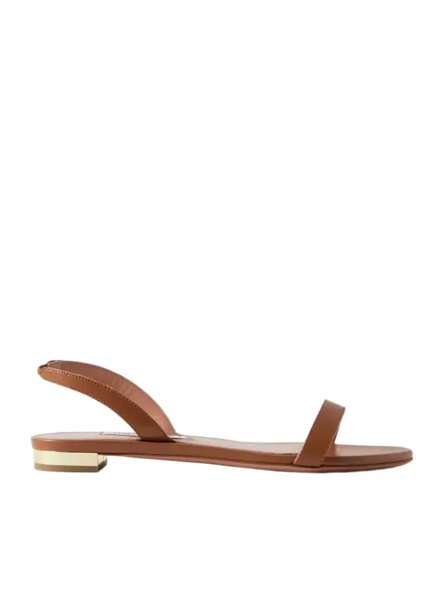 So Nude Leather Slingback Sandals