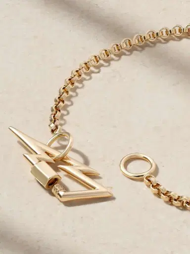 Marla Aaron Bolt Lock + Rolo Chain 14-karat Gold Bracelet | Thumbnail 3 Marla Aaron Bolt Lock + Rolo Chain 14-karat Gold Bracelet | Thumbnail 3