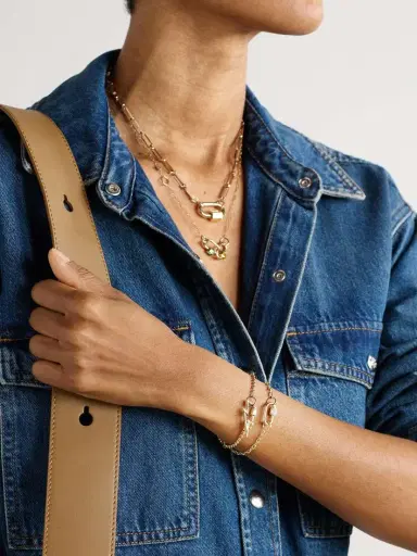 Marla Aaron Bolt Lock + Rolo Chain 14-karat Gold Bracelet | Thumbnail 5 Marla Aaron Bolt Lock + Rolo Chain 14-karat Gold Bracelet | Thumbnail 5