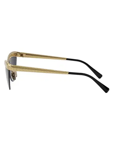 BVLGARI Women's Tubogas 61MM Oval Sunglasses - Black Gold Black | Thumbnail 3