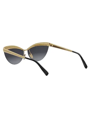 BVLGARI Women's Tubogas 61MM Oval Sunglasses - Black Gold Black | Thumbnail 4