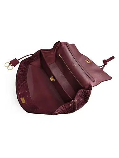 Balenciaga Women's Rodeo Medium Top Handle Crocodile Embossed - Dark Burgundy | Thumbnail 6 Balenciaga Women's Rodeo Medium Top Handle Crocodile Embossed - Dark Burgundy | Thumbnail 6