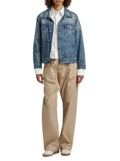 MM6 MAISON MARGIELA Women's Denim Button-Front Jacket - Medium Blue - Size 8 | Thumbnail 2 MM6 MAISON MARGIELA Women's Denim Button-Front Jacket - Medium Blue - Size 8 | Thumbnail 2