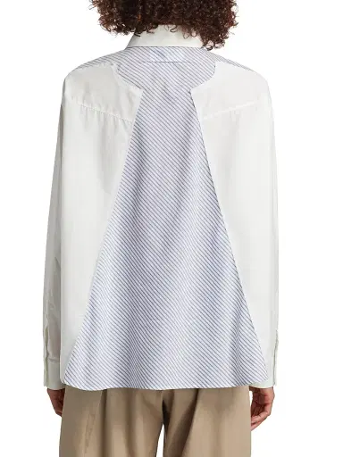 MM6 MAISON MARGIELA Women's Striped Cotton Button-Front Shirt | Thumbnail 5 MM6 MAISON MARGIELA Women's Striped Cotton Button-Front Shirt | Thumbnail 5