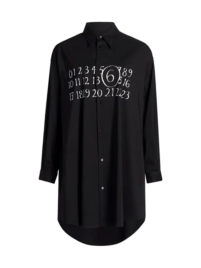 Women's Logo Cotton-Blend Mini Shirtdress - Black