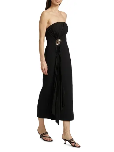 Acler Women's Whitnell Bandeau Midi-Dress - Black | Thumbnail 2