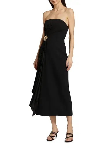 Acler Women's Whitnell Bandeau Midi-Dress - Black | Thumbnail 3