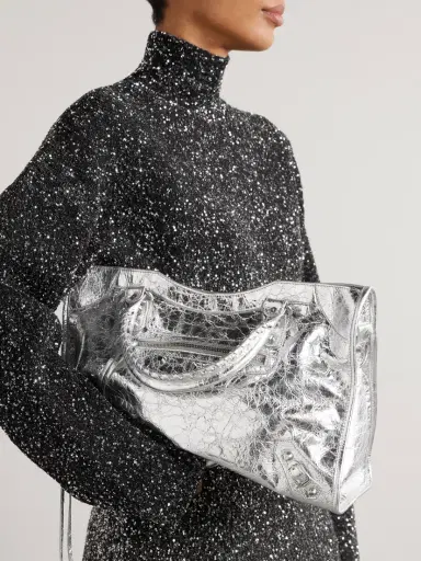 Balenciaga Le City Medium Metallic Textured-leather Tote | Thumbnail 2 Balenciaga Le City Medium Metallic Textured-leather Tote | Thumbnail 2