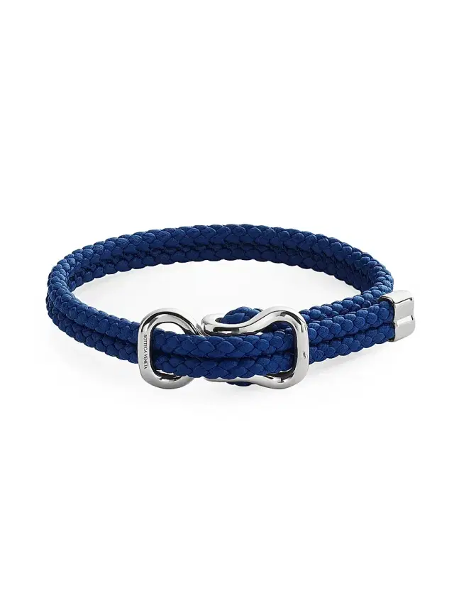 Men's Braided Leather Bracelet - Blue Royal