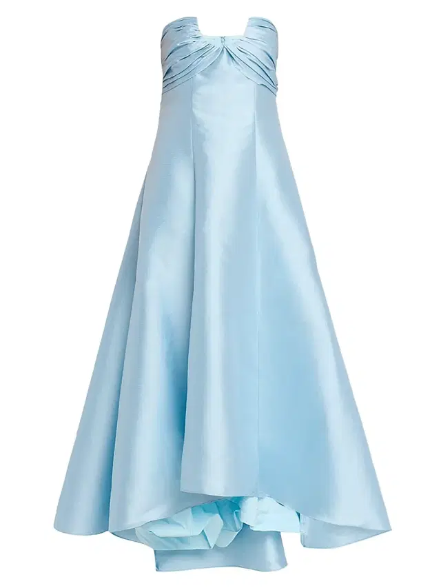 Badgley Mischka Women's Pebble Gazar Strapless Gown - Hydra Blue