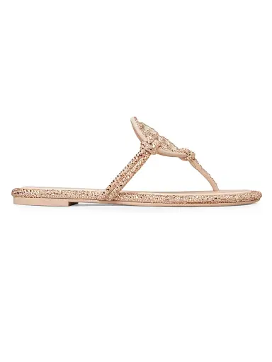 Tory Burch Women's Miller Knotted Flip-Flop Sandals - Rose Pink - Size 9.5 | Thumbnail 1