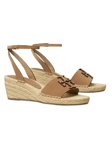 Tory Burch Women's Ines Leather Double T Wedge Espadrille Sandals - Noisette - Size 9.5 | Thumbnail 2 Tory Burch Women's Ines Leather Double T Wedge Espadrille Sandals - Noisette - Size 9.5 | Thumbnail 2
