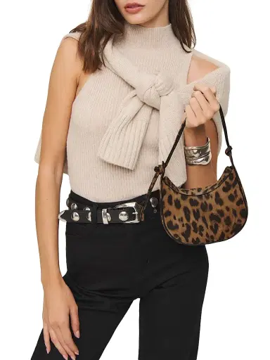 Reformation Women's Rosetta Mini Leopard-Print Suede Shoulder Bag - Leopard Suede | Thumbnail 2 Reformation Women's Rosetta Mini Leopard-Print Suede Shoulder Bag - Leopard Suede | Thumbnail 2