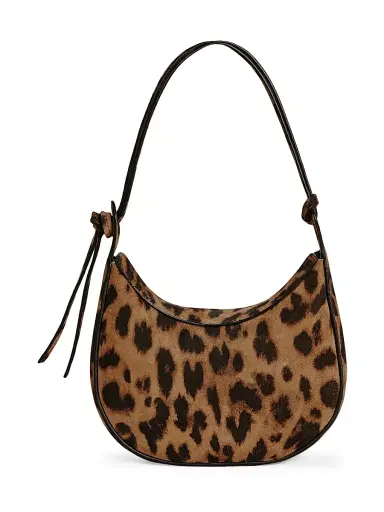 Reformation Women's Rosetta Mini Leopard-Print Suede Shoulder Bag - Leopard Suede | Thumbnail 1 Reformation Women's Rosetta Mini Leopard-Print Suede Shoulder Bag - Leopard Suede | Thumbnail 1