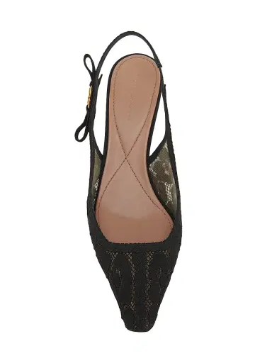 Dolce & Gabbana Women's Pizzo Leo Lace 65MM Slingback Pumps - Nero | Thumbnail 4