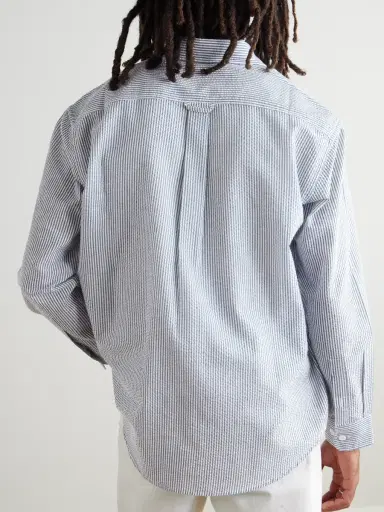 FrizmWORKS OG Oversized Striped Cotton-Blend Seersucker Shirt - Men | Thumbnail 4