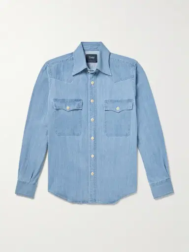 Drake's Denim Western Shirt - Men | Thumbnail 2