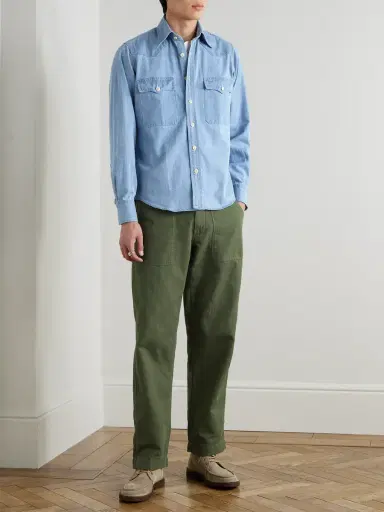 Drake's Denim Western Shirt - Men | Thumbnail 3