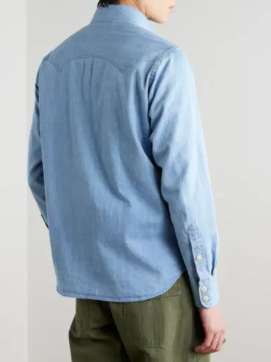 Drake's Denim Western Shirt - Men | Thumbnail 4