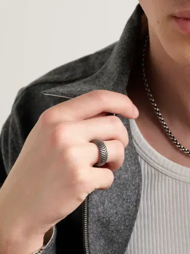 David Yurman Chevron Titanium Ring - Men | Thumbnail 2