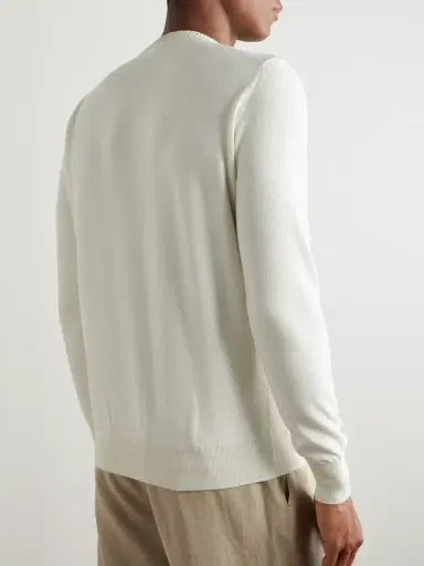 Loro Piana Cotton and Silk-Blend Piqué Sweater - Men | Thumbnail 4 Loro Piana Cotton and Silk-Blend Piqué Sweater - Men | Thumbnail 4