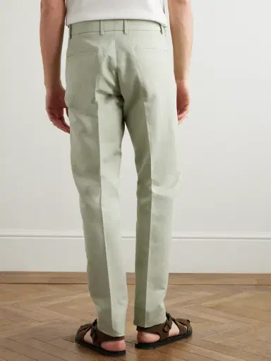 Loro Piana Cedric Tapered Cotton and Linen-Blend Canvas Trousers - Men | Thumbnail 4 Loro Piana Cedric Tapered Cotton and Linen-Blend Canvas Trousers - Men | Thumbnail 4