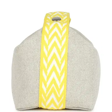 HERMÈS Hermes Bride A Brac Case PM Jaune Citron Plume Canvas Palladium Hardware | Thumbnail 3 HERMÈS Hermes Bride A Brac Case PM Jaune Citron Plume Canvas Palladium Hardware | Thumbnail 3