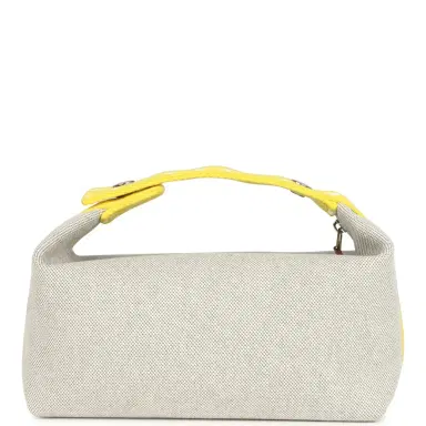 HERMÈS Hermes Bride A Brac Case PM Jaune Citron Plume Canvas Palladium Hardware | Thumbnail 4 HERMÈS Hermes Bride A Brac Case PM Jaune Citron Plume Canvas Palladium Hardware | Thumbnail 4