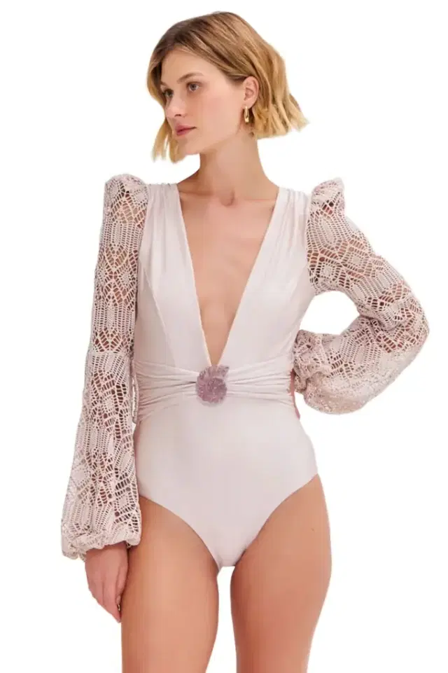 PatBo SEASHELL LYCRA LONG SLEEVE SWIMSUIT