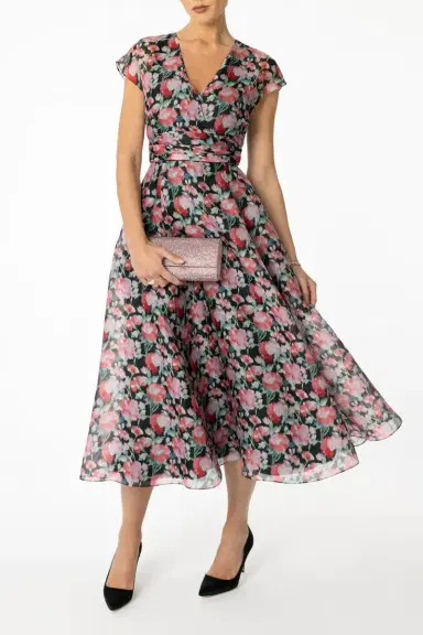 Carolina Herrera Cap Sleeve Midi Dress | Thumbnail 2