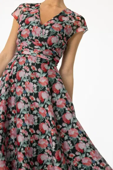 Carolina Herrera Cap Sleeve Midi Dress | Thumbnail 3