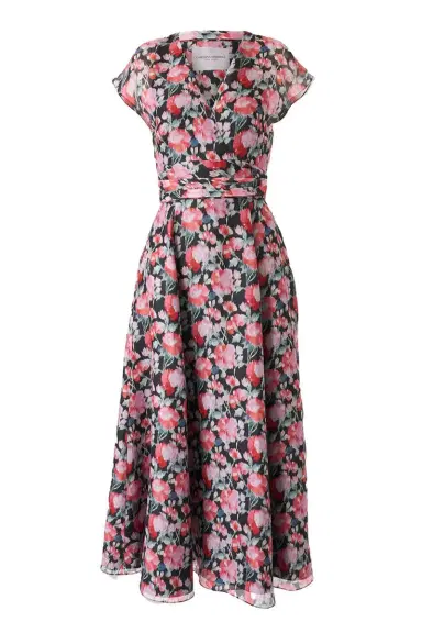 Carolina Herrera Cap Sleeve Midi Dress | Thumbnail 1
